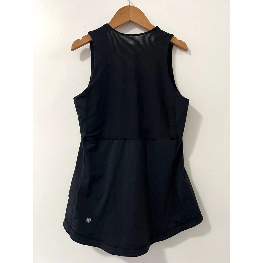 Lululemon Black Sleeveless Wrap Front Tank Top Womens Size 8 Athleisure Workout